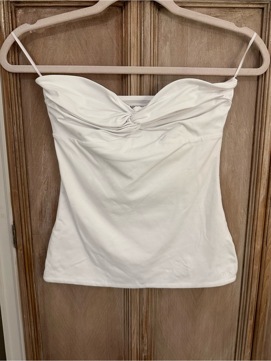 Aritzia Tops - Aritzia White Contour Twist-Front Strapless Top